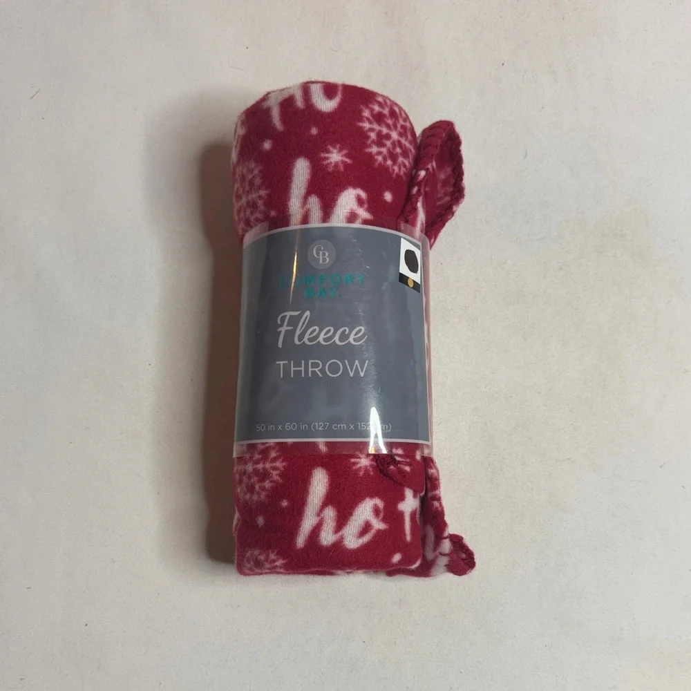 Comfort Bay Red Fleece Christmas Blanket